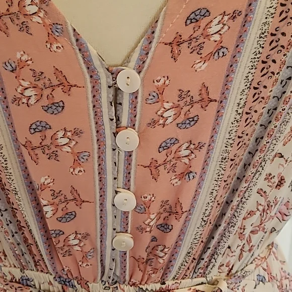 ARIA boho maxi dress Size L. Complete with pearl tie. Great condition - Picture 3 of 7